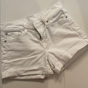 White denim shorts